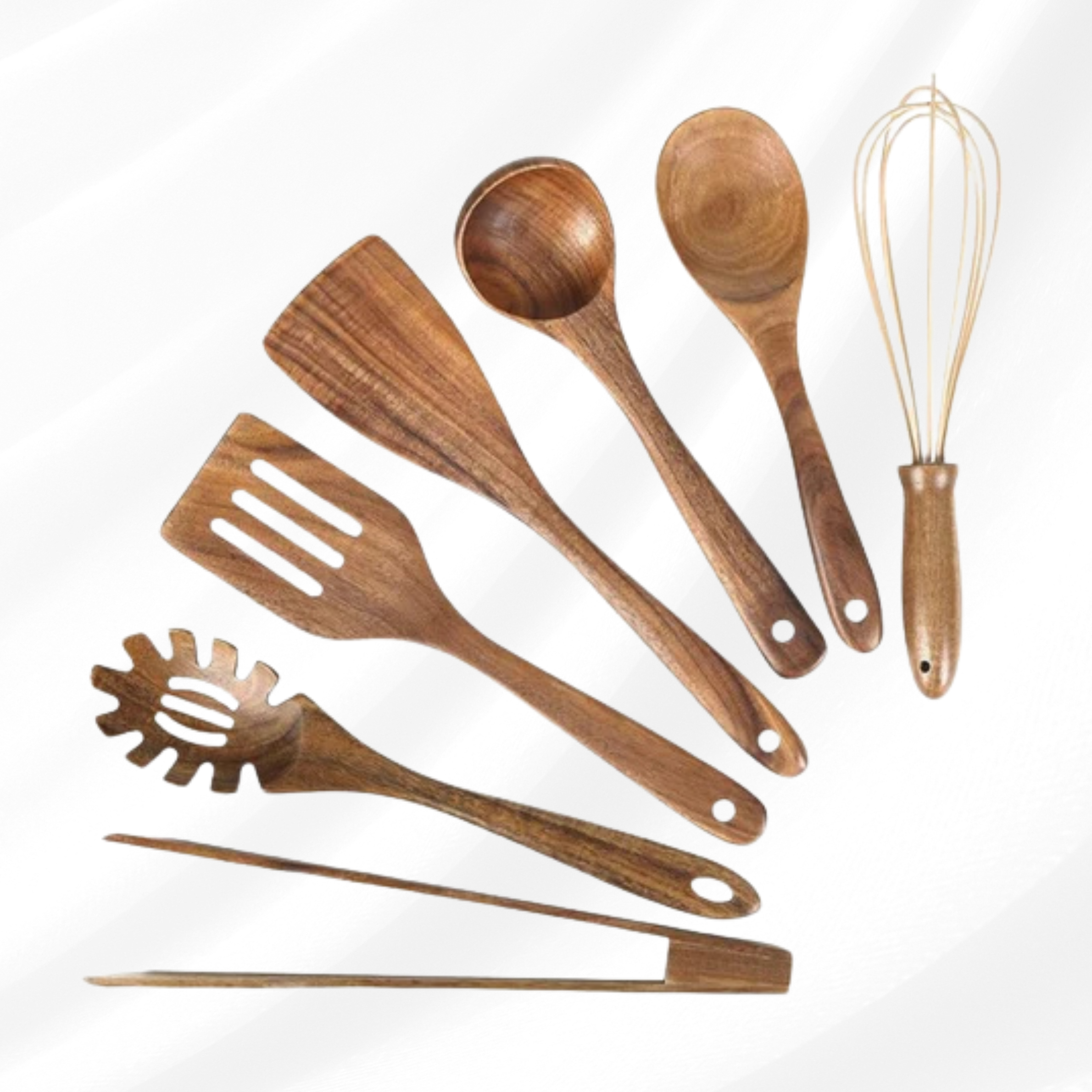 7-Piece Exquisite Wooden Kitchen Utensils Set