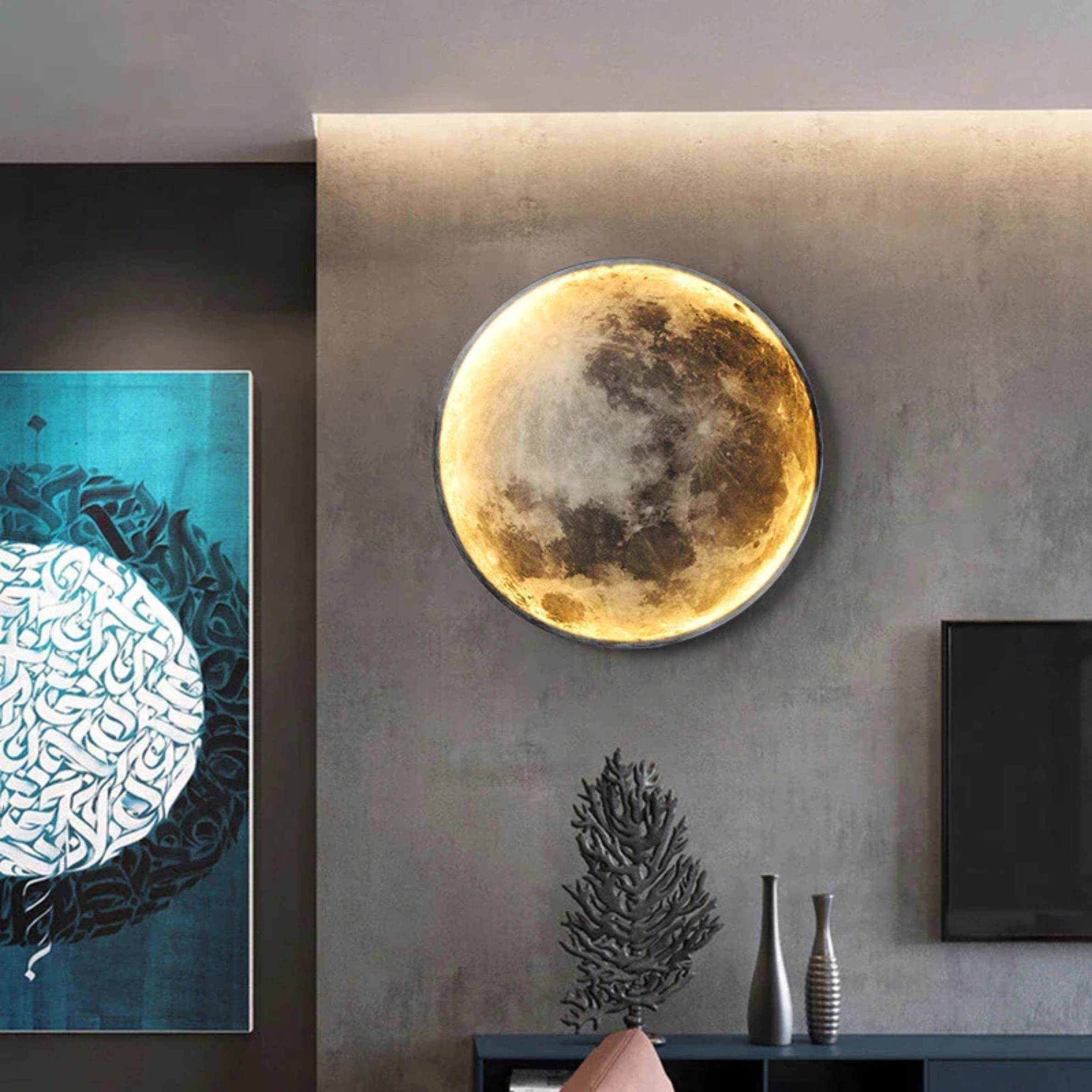 3D Moon LED Wall Light | Celestial Accent
