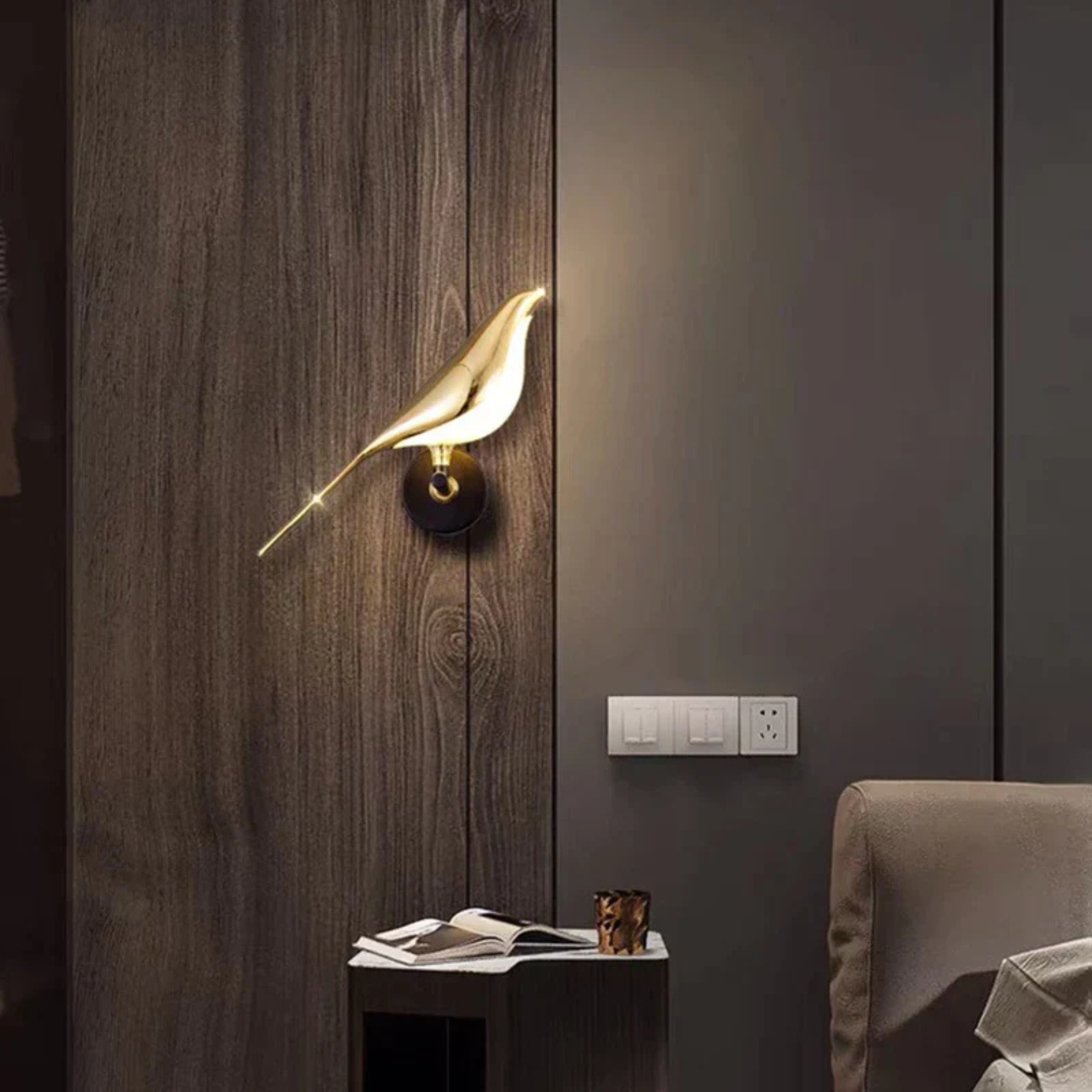 Opulent Avant-Garde Bird Wall Light