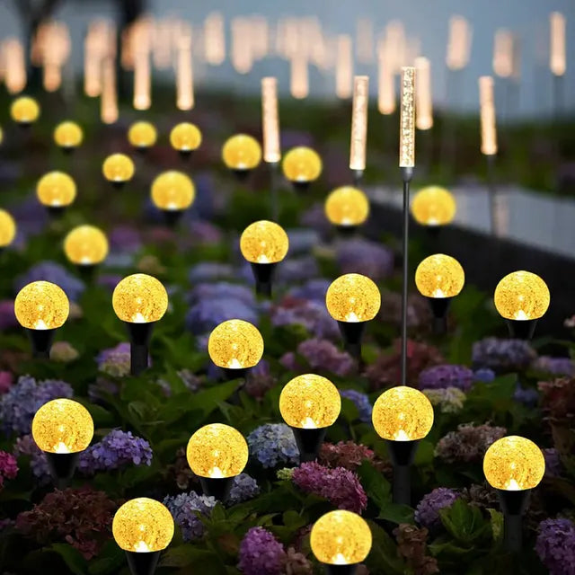 Outdoor Solar Garland Light Post