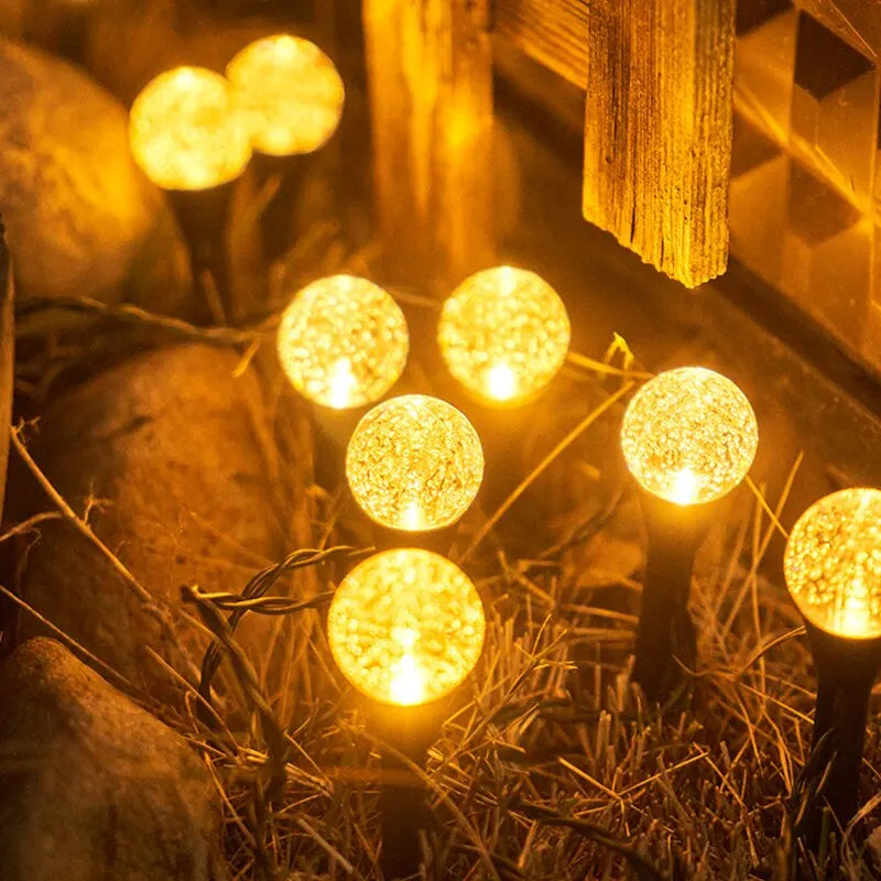 Outdoor Solar Garland Light Post