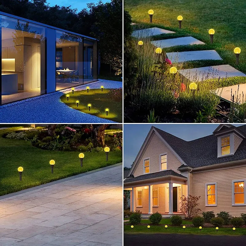 Outdoor Solar Garland Light Post