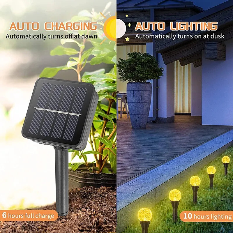 Outdoor Solar Garland Light Post