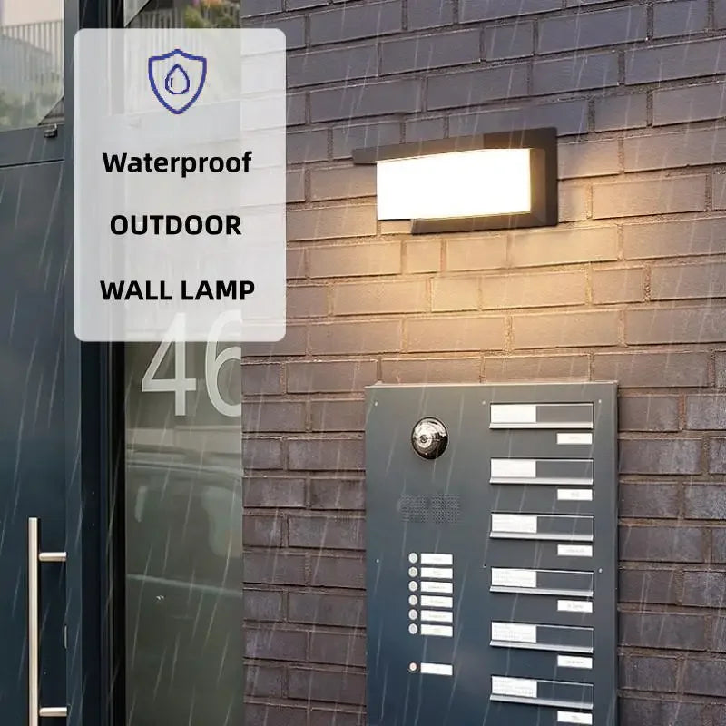 Modern Minimalist Brick Outdoor LED Wall Light
