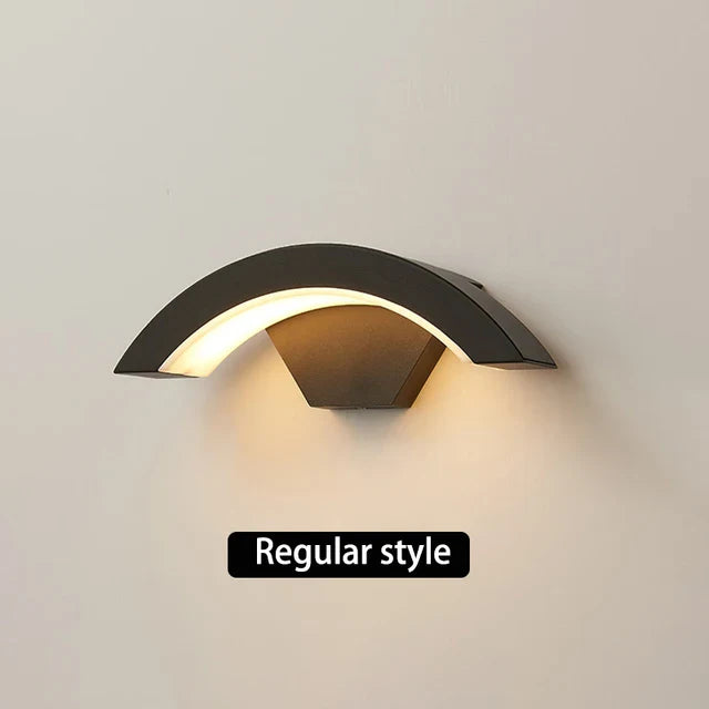 Refined Arc Glow Outdoor Sensor Wall Light