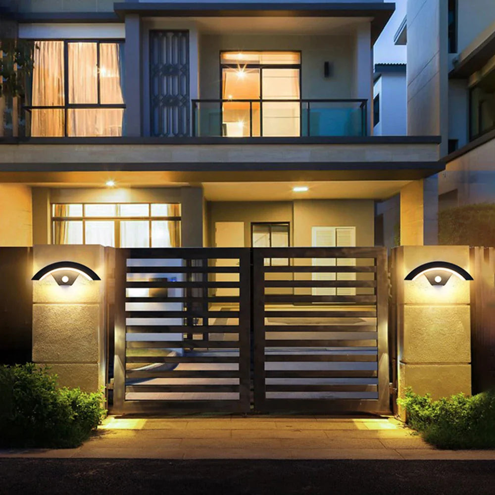Refined Arc Glow Outdoor Sensor Wall Light