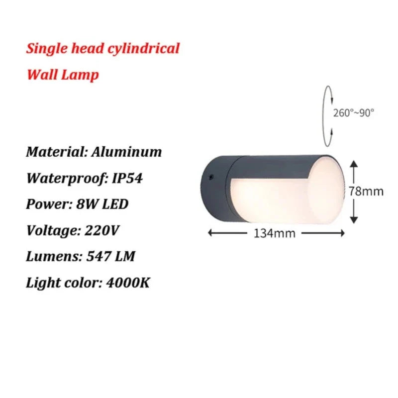 Modern Glow Outdoor LED Wall Light