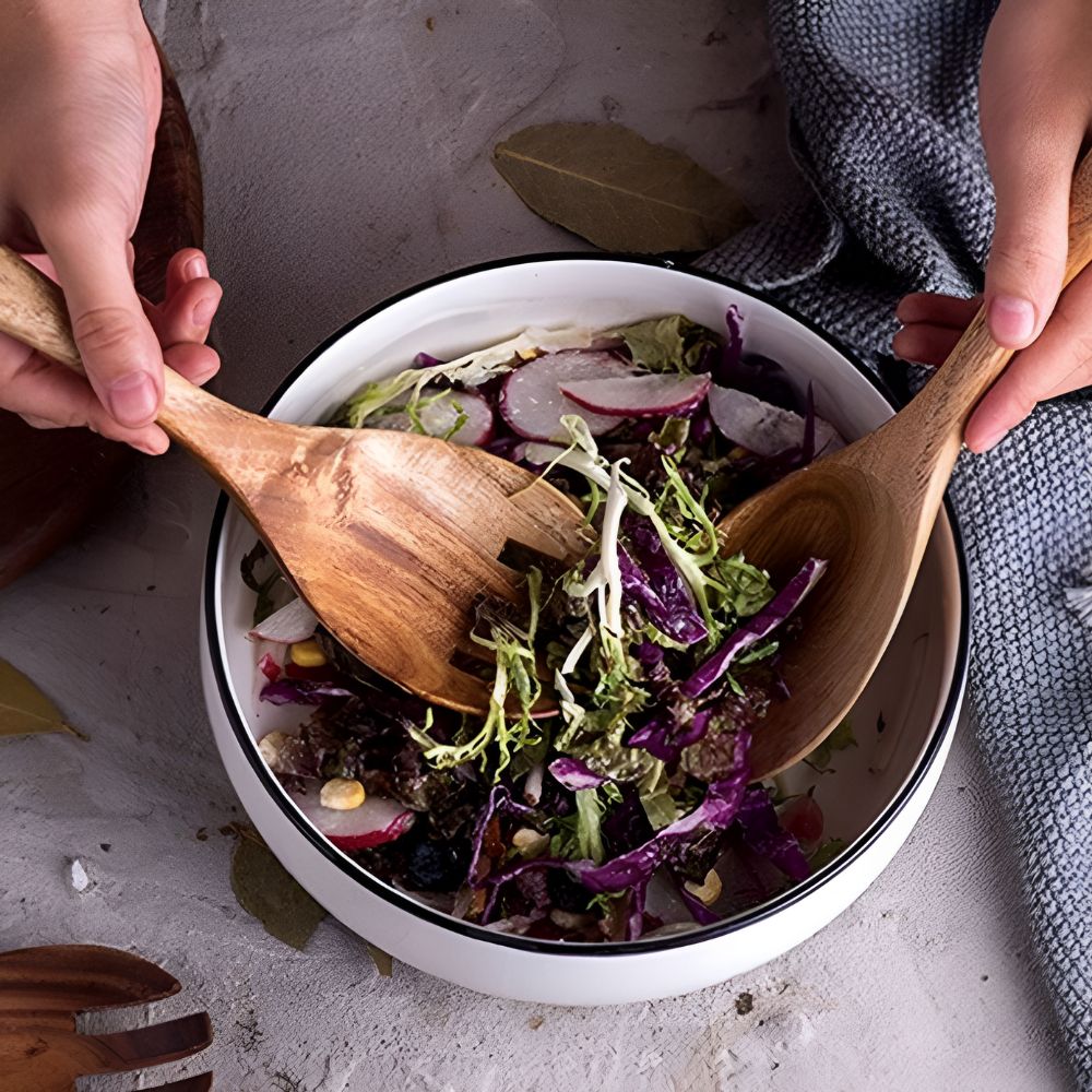 2-Piece Eco-Friendly Natural Wooden Luxe Serving Set