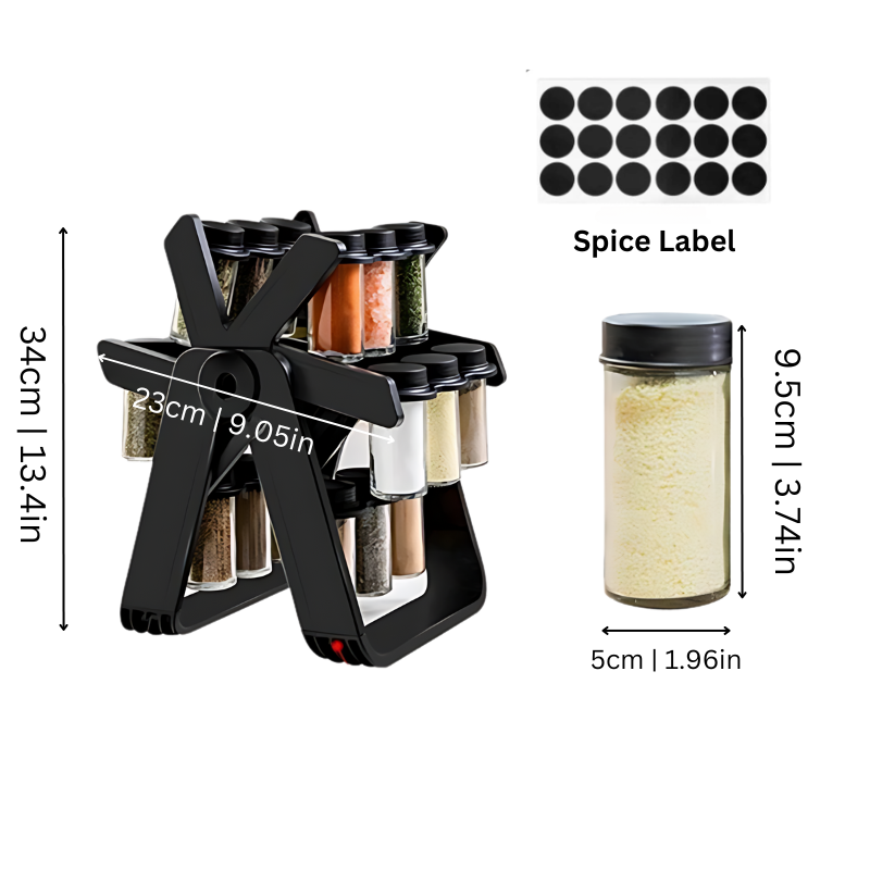 Modern 360° Rotating Spice Rack Organizer