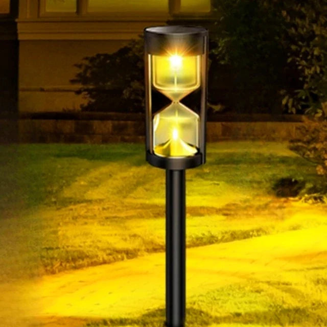 Sleek Hourglass Solar-Powered Outdoor Pathway Light