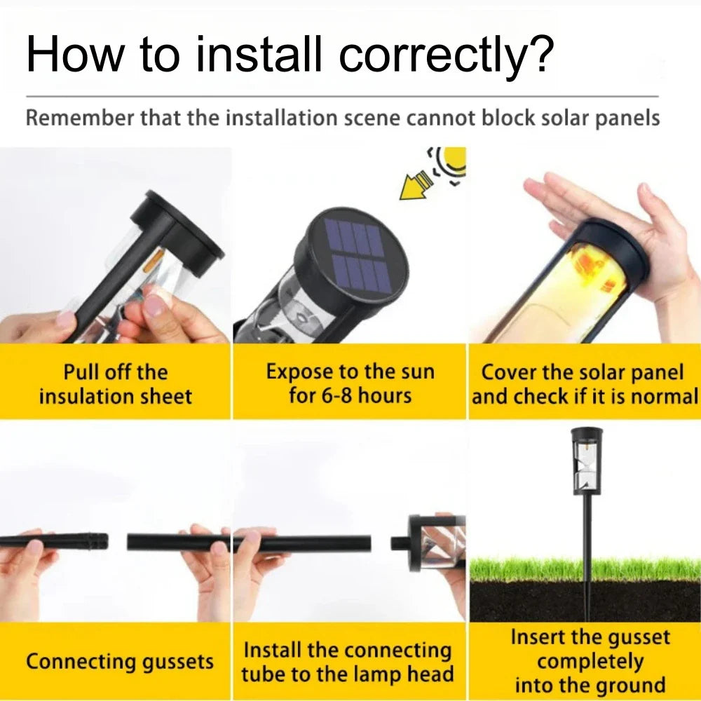 Sleek Hourglass Solar-Powered Outdoor Pathway Light