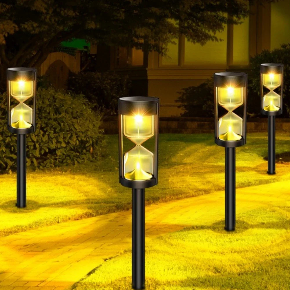 Sleek Hourglass Solar-Powered Outdoor Pathway Light
