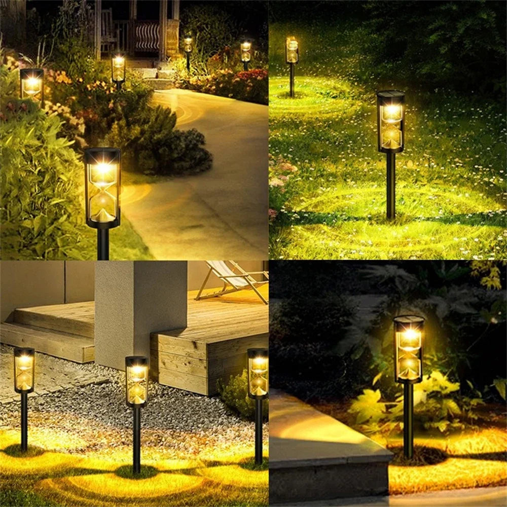 Sleek Hourglass Solar-Powered Outdoor Pathway Light