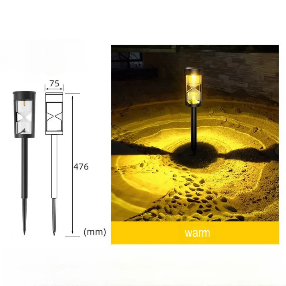 Sleek Hourglass Solar-Powered Outdoor Pathway Light