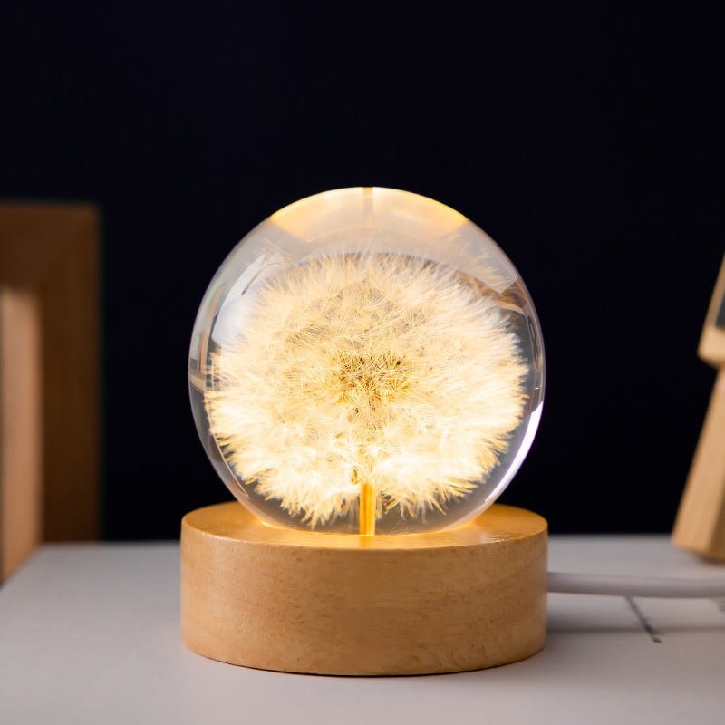 Radiant Bloom 3D Flower Crystal Ball Table Lamp
