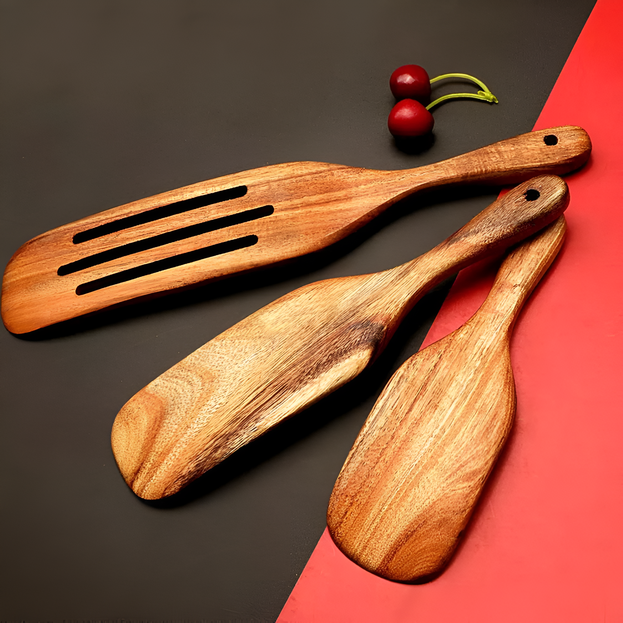 Deluxe Wooden Non-Stick Spatula Set