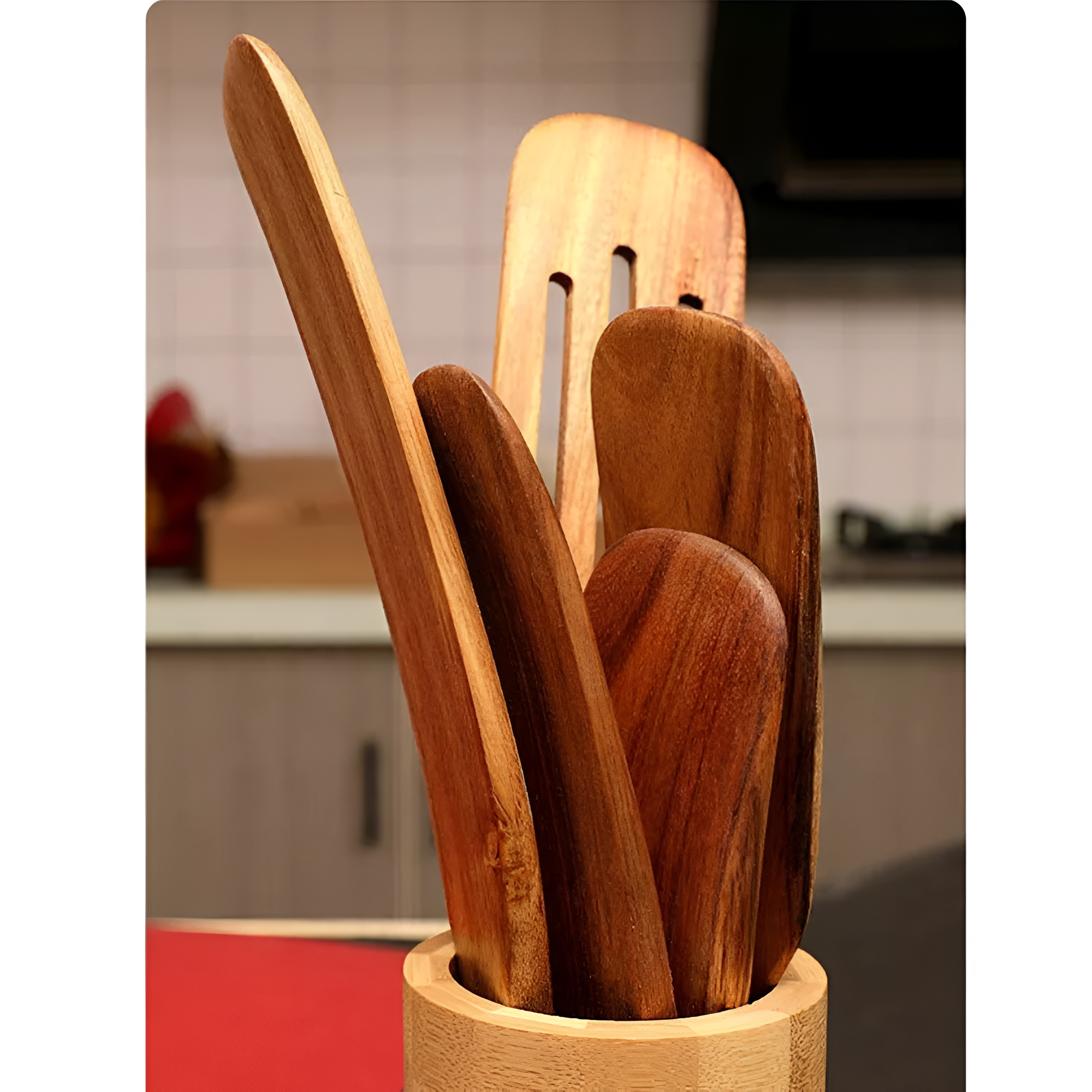 Deluxe Wooden Non-Stick Spatula Set